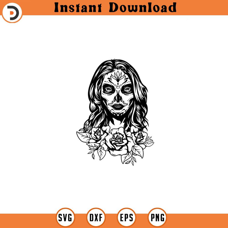 SVG210524553-Sugar Skull with Rose SVG Skull Rose Svg.jpg