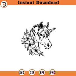 unicorn svg unicorn flowers svg unicorn