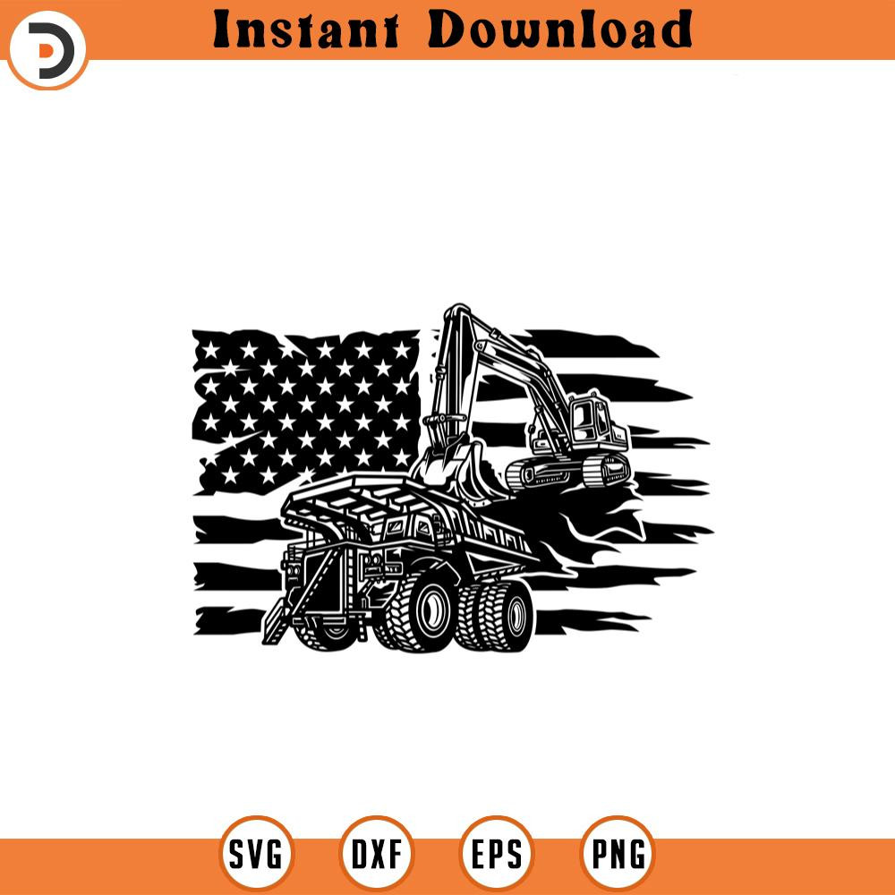 SVG210524611-US Dump Truck with Track Hoe Svg Quarry.jpg