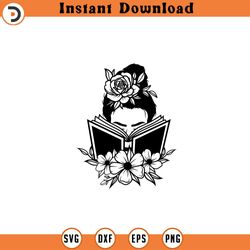 woman girl reading a book svg book lover