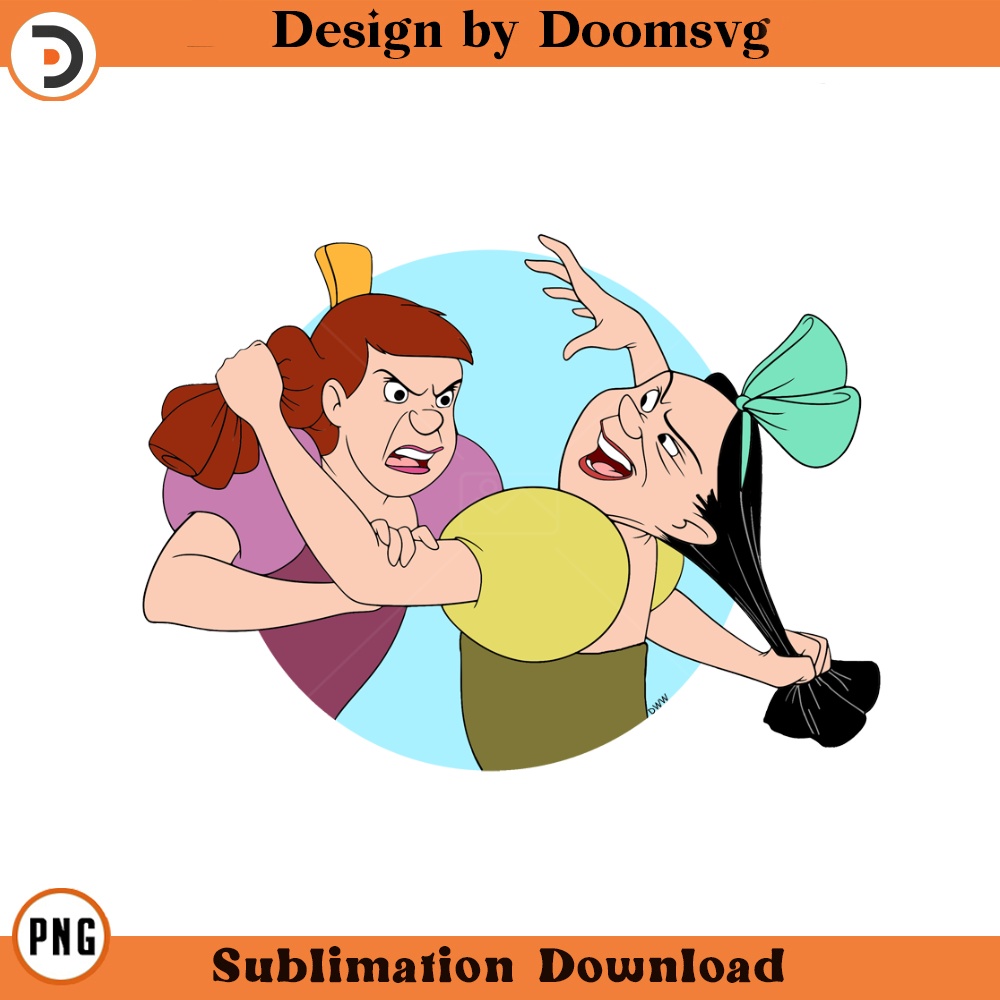 SH139-Anastasia Drizella Fighting Cartoon Clipart Download, PNG Download Cartoon Clipart Download, PNG Download.jpg