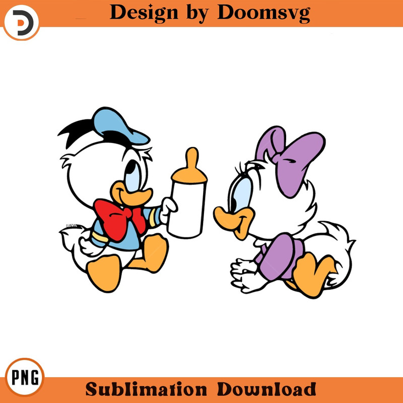 SH233-Baby Donald Daisy Cartoon Clipart Download, PNG Download Cartoon Clipart Download, PNG Download.jpg