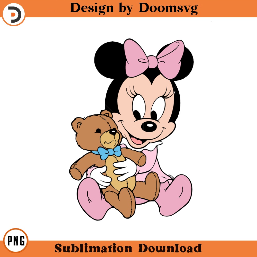 SH306-Baby Minnie Teddy Bear Cartoon Clipart Download, PNG Download Cartoon Clipart Download, PNG Download.jpg