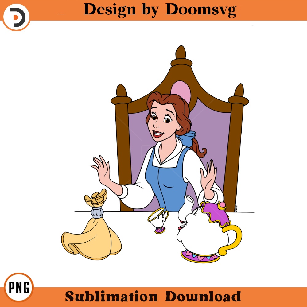 SH409-Belle Be Our Guest Cartoon Clipart Download, PNG Download Cartoon Clipart Download, PNG Download.jpg
