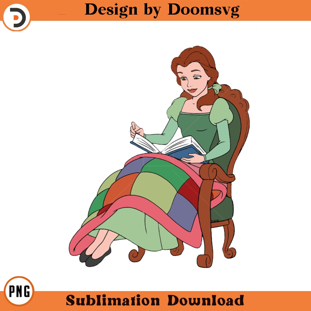 SH527-Belle Reading Cartoon Clipart Download, PNG Download Cartoon Clipart Download, PNG Download.jpg