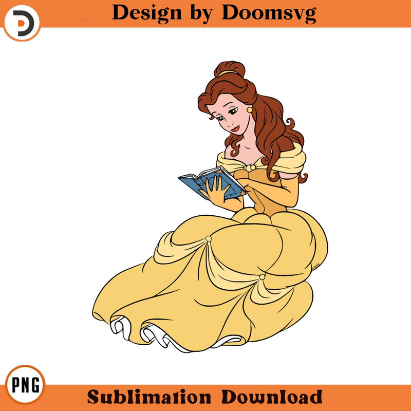 SH528-Belle Reading Cartoon Clipart Download, PNG Download Cartoon Clipart Download, PNG Download.jpg