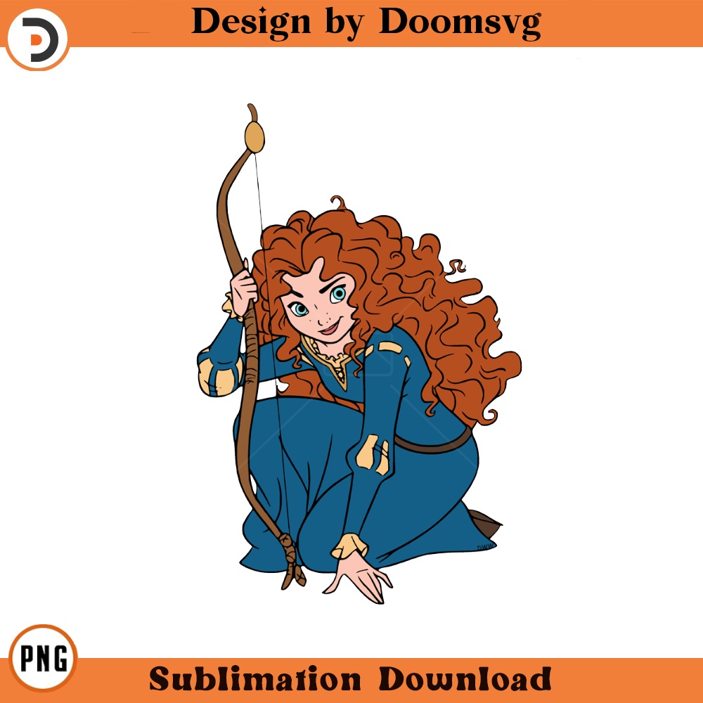 SH652-Brave Merida Kneeling Cartoon Clipart Download, PNG Download Cartoon Clipart Download, PNG Download.jpg