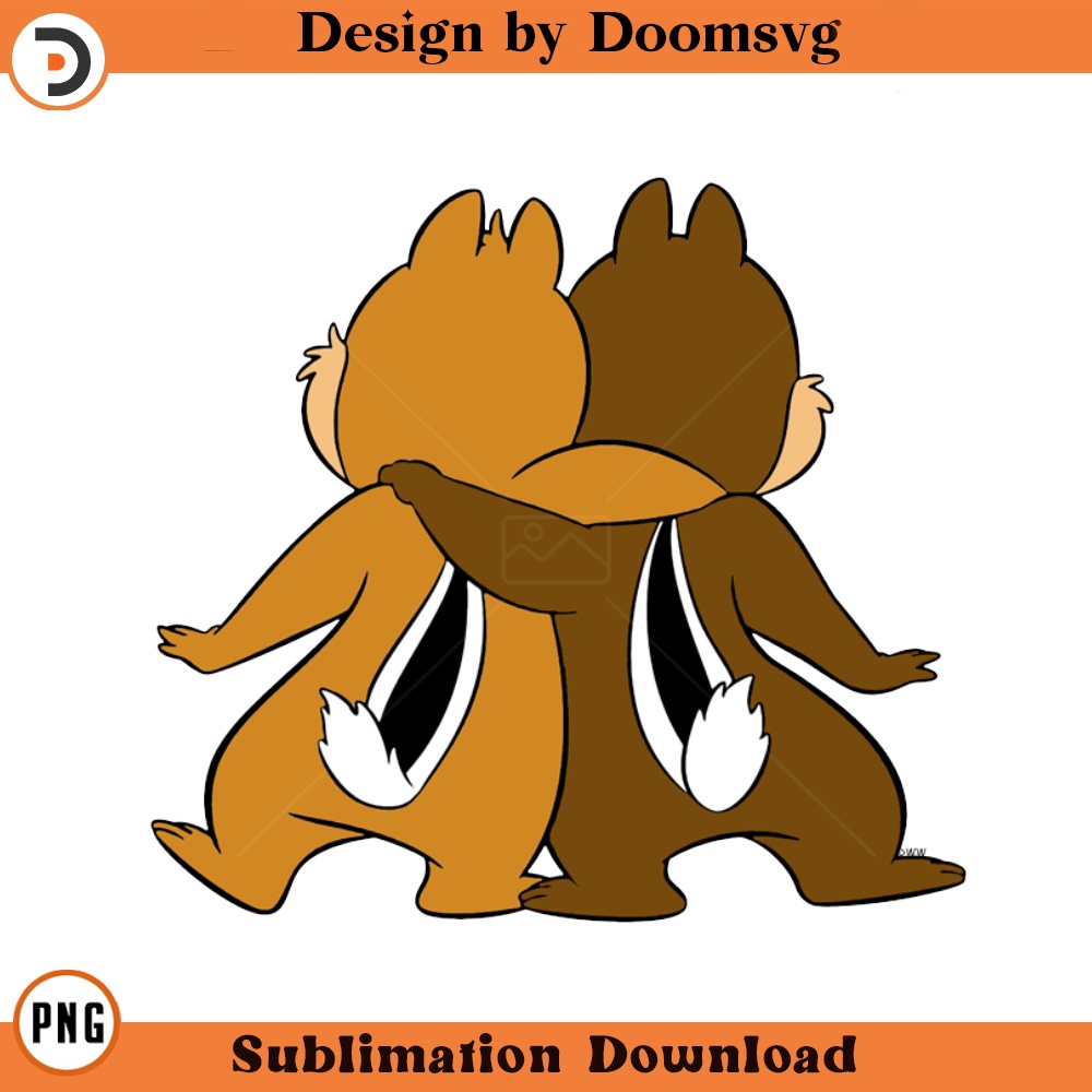 SH711-Chip Dale Back Cartoon Clipart Download, PNG Download Cartoon Clipart Download, PNG Download.jpg