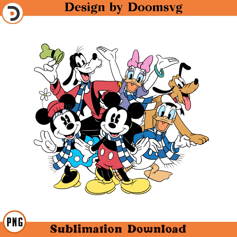 SH979-Classic Mickey Friends Scarves Cartoon Clipart Download, PNG Download Cartoon Clipart Download, PNG Download.jpg