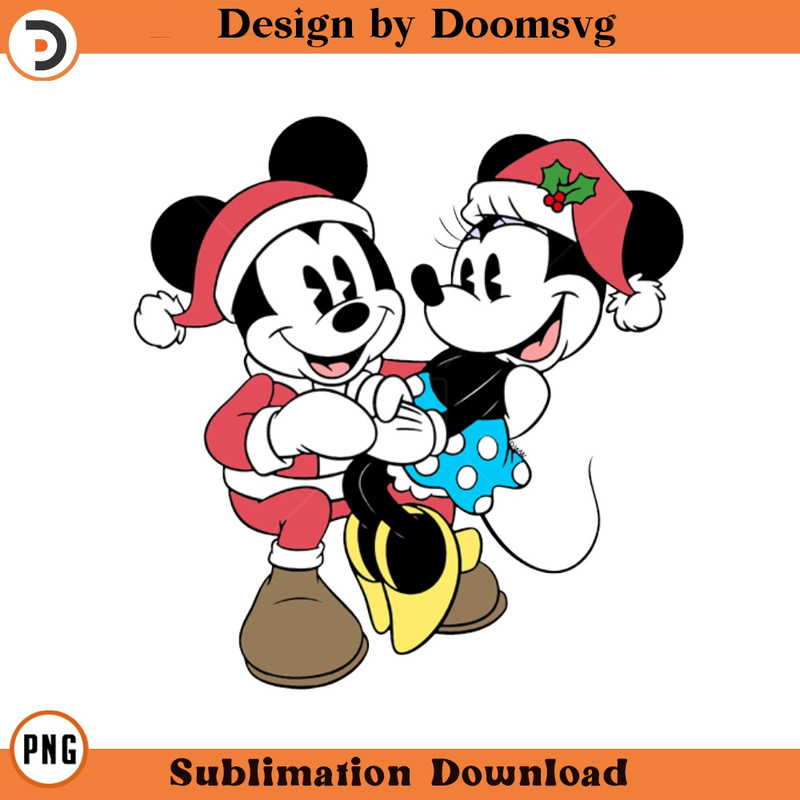 SH1010-Classic Mickey Minnie Christmas Cartoon Clipart Download, PNG Download Cartoon Clipart Download, PNG Download.jpg