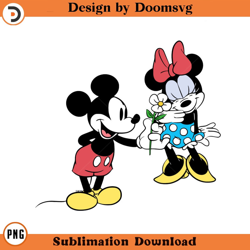 SH1016-Classic Mickey Minnie Flower Cartoon Clipart Download, PNG Download Cartoon Clipart Download, PNG Download.jpg