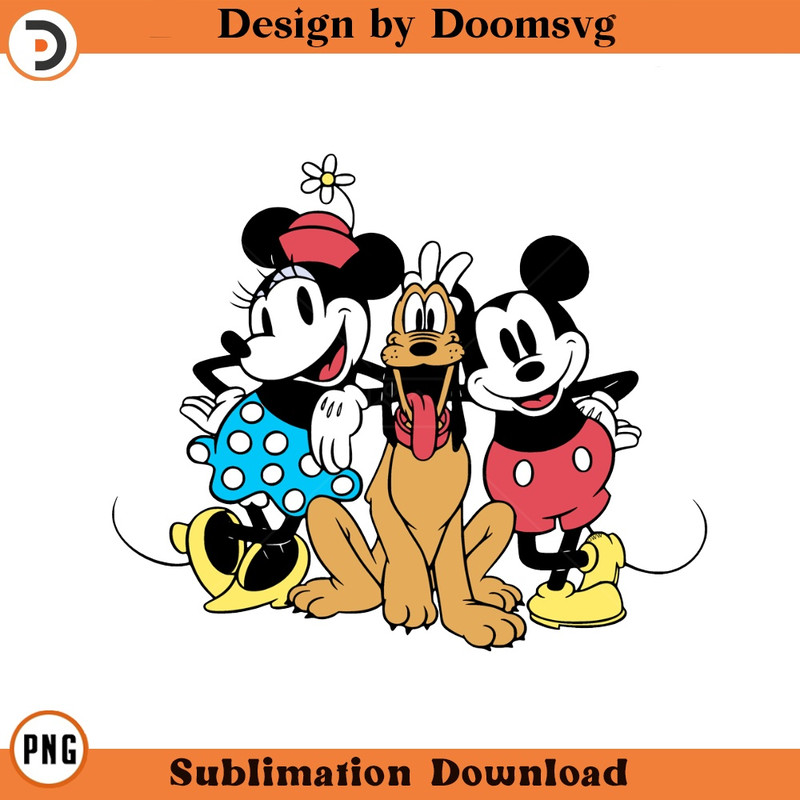 SH1022-Classic Mickey Minnie Pluto Cartoon Clipart Download, PNG Download Cartoon Clipart Download, PNG Download.jpg