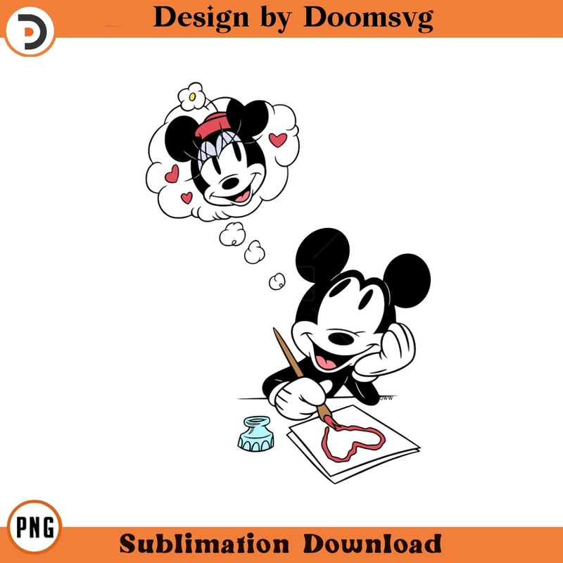 SH1031-Classic Mickey Minnie Valentine Cartoon Clipart Download, PNG Download Cartoon Clipart Download, PNG Download.jpg