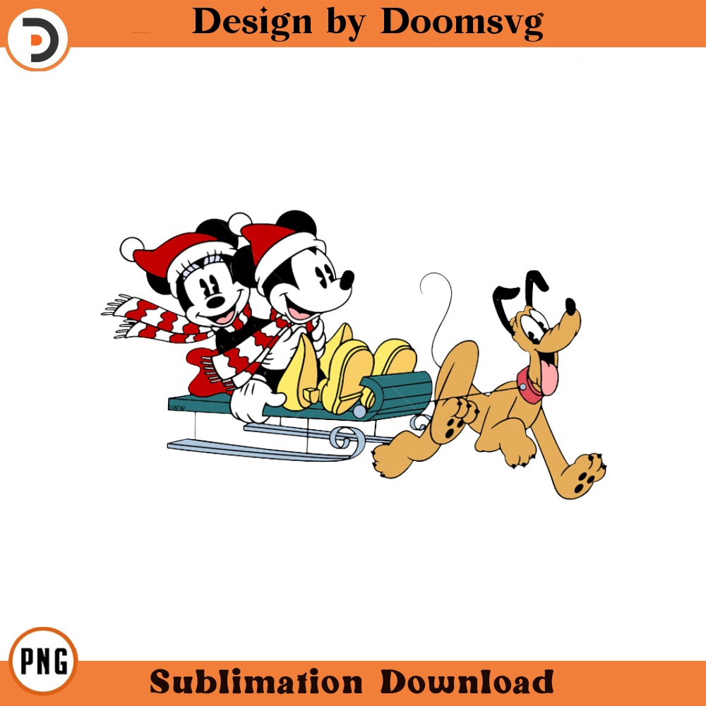 SH1147-Classic Mickey Sled Cartoon Clipart Download, PNG Download Cartoon Clipart Download, PNG Download.jpg