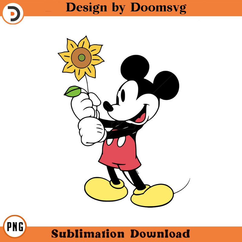 SH1149-Classic Mickey Sunflower Cartoon Clipart Download, PNG Download Cartoon Clipart Download, PNG Download.jpg