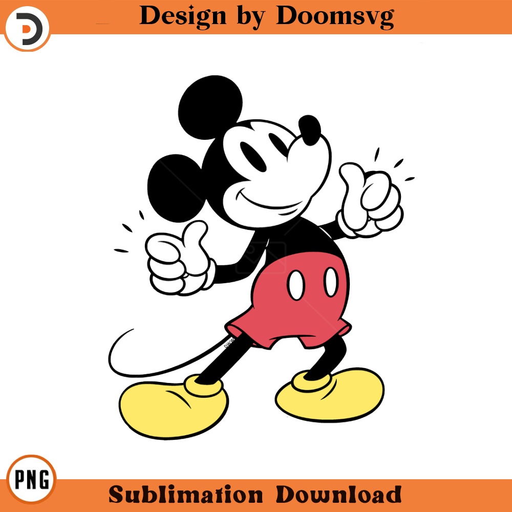 SH1155-Classic Mickey Thumbs Up Cartoon Clipart Download, PNG Download Cartoon Clipart Download, PNG Download.jpg