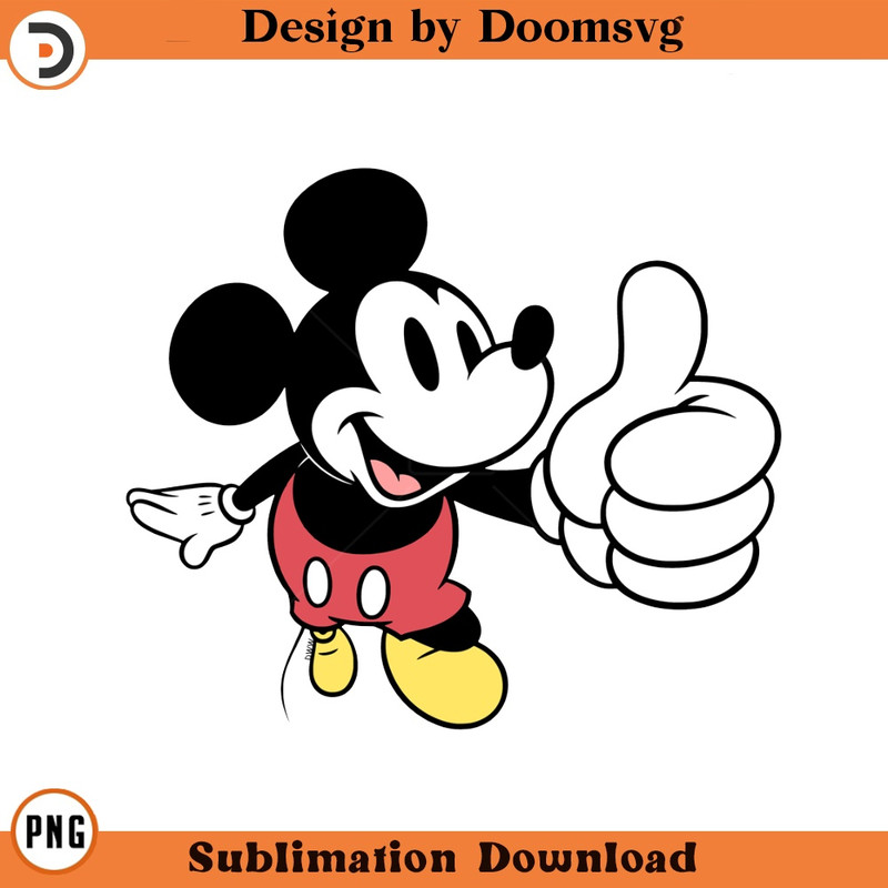SH1157-Classic Mickey Thumbs Up Cartoon Clipart Download, PNG Download Cartoon Clipart Download, PNG Download.jpg
