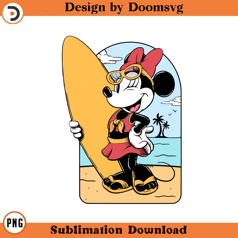 SH1225-Classic Minnie Beach Cartoon Clipart Download, PNG Download Cartoon Clipart Download, PNG Download.jpg