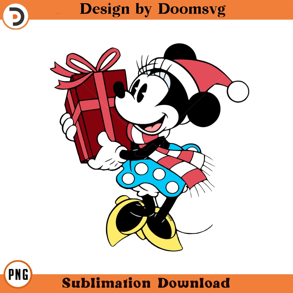 SH1227-Classic Minnie Christmas Cartoon Clipart Download, PNG Download Cartoon Clipart Download, PNG Download.jpg