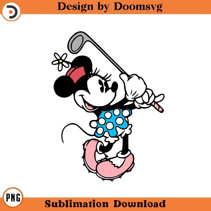 SH1230-Classic Minnie Golf Cartoon Clipart Download, PNG Download Cartoon Clipart Download, PNG Download.jpg