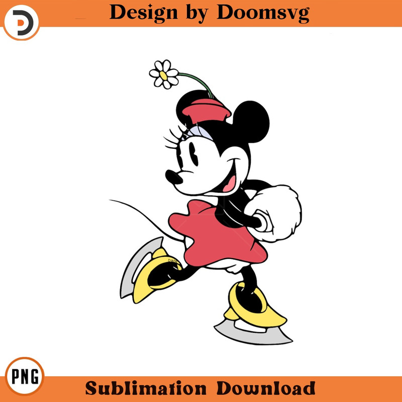 SH1234-Classic Minnie Mouse Skating Cartoon Clipart Download, PNG Download Cartoon Clipart Download, PNG Download.jpg