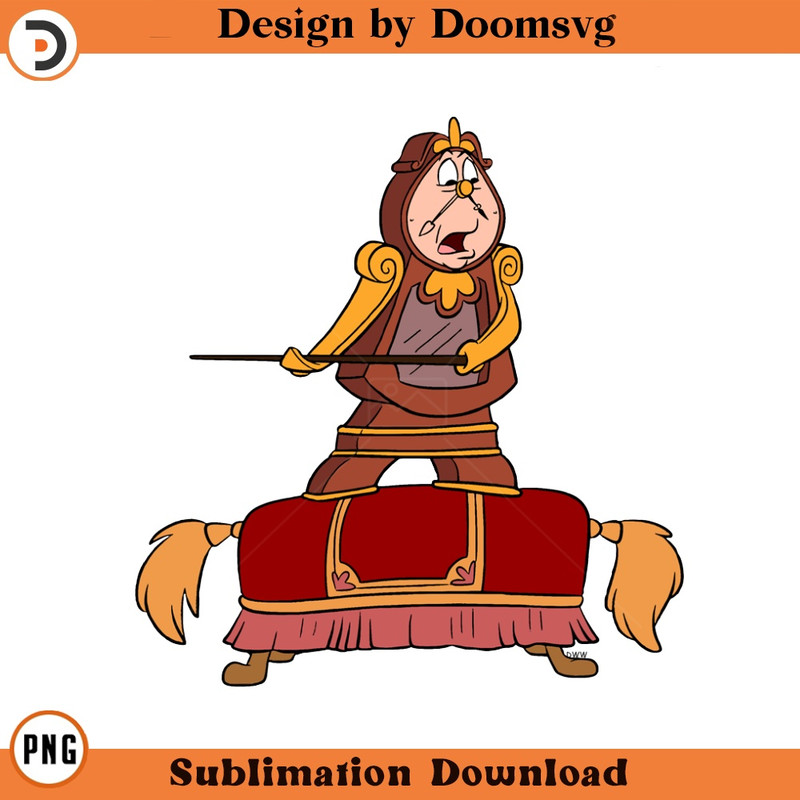 SH1359-Cogsworth Footstool Cartoon Clipart Download, PNG Download Cartoon Clipart Download, PNG Download.jpg