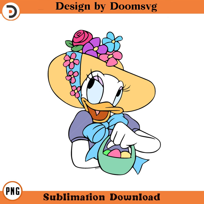 SH1438-Daisy Duck Easter Cartoon Clipart Download, PNG Download Cartoon Clipart Download, PNG Download.jpg