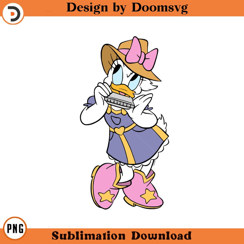 SH1442-Daisy Duck Harmonica Cartoon Clipart Download, PNG Download Cartoon Clipart Download, PNG Download.jpg