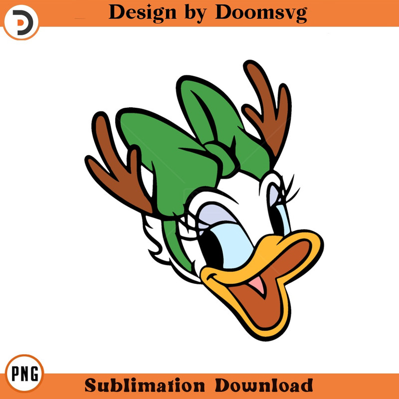 SH1456-Daisy Duck Reindeer Cartoon Clipart Download, PNG Download Cartoon Clipart Download, PNG Download.jpg