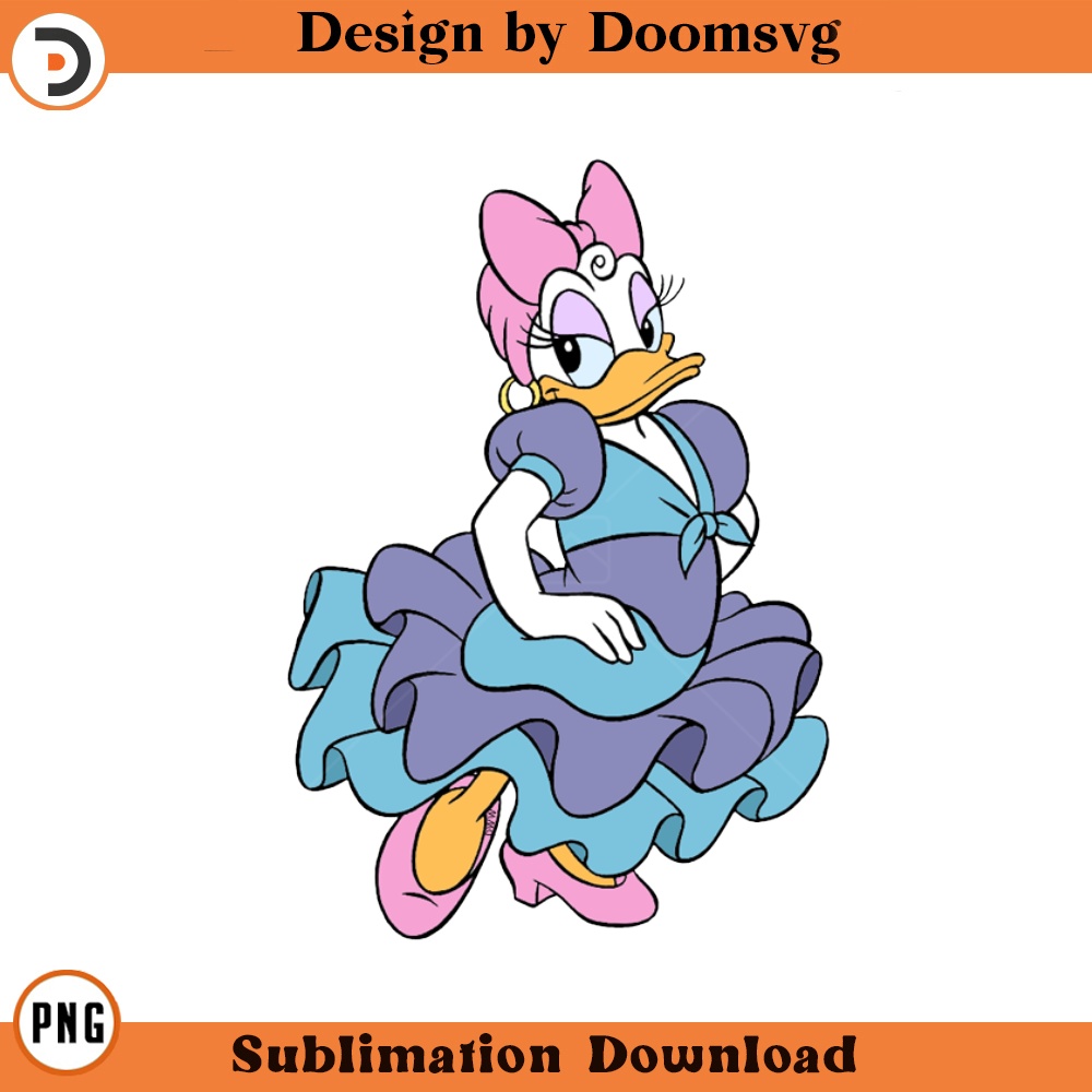 SH1482-Daisy Duck Cartoon Clipart Download, PNG Download Cartoon Clipart Download, PNG Download.jpg