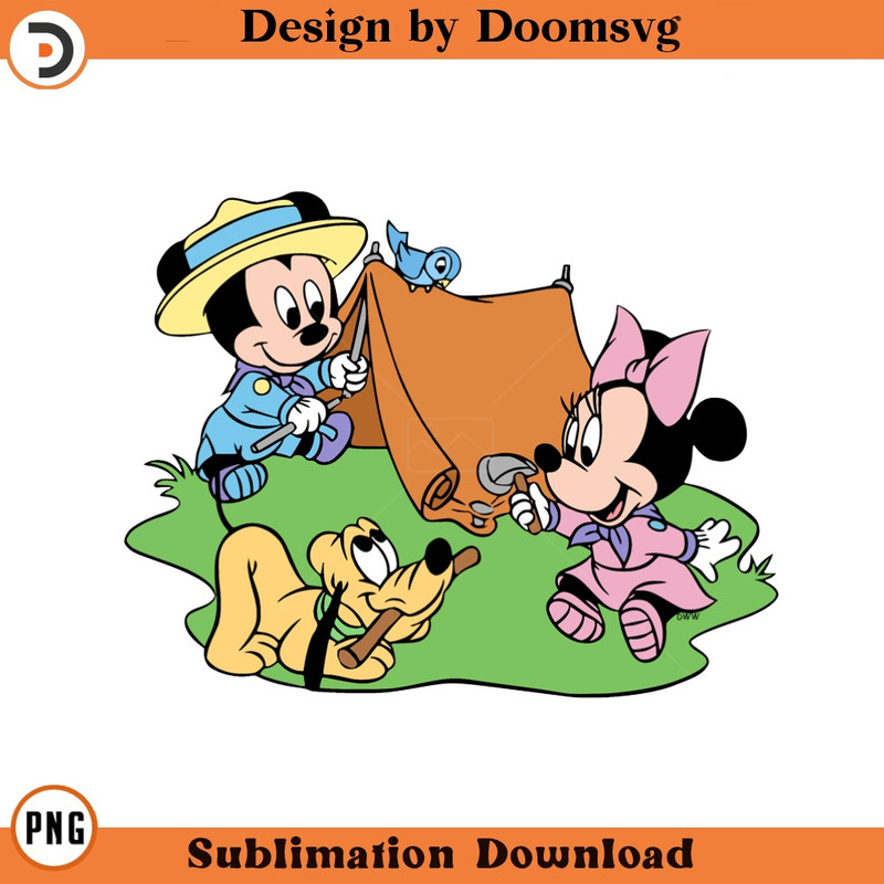 SH1595-Disney Babies Camping Cartoon Clipart Download, PNG Download Cartoon Clipart Download, PNG Download.jpg