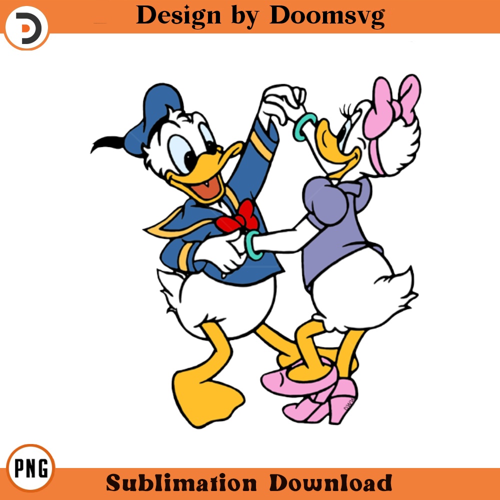 SH1635-Donald Daisy Dancing Cartoon Clipart Download, PNG Download Cartoon Clipart Download, PNG Download.jpg
