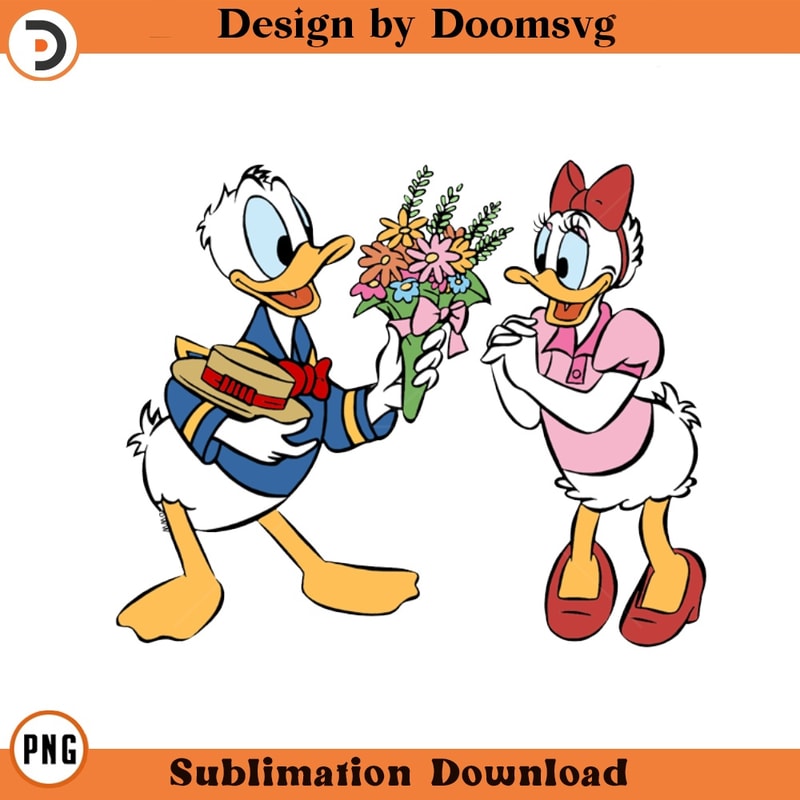 SH1639-Donald Daisy Flowers Cartoon Clipart Download, PNG Download Cartoon Clipart Download, PNG Download.jpg