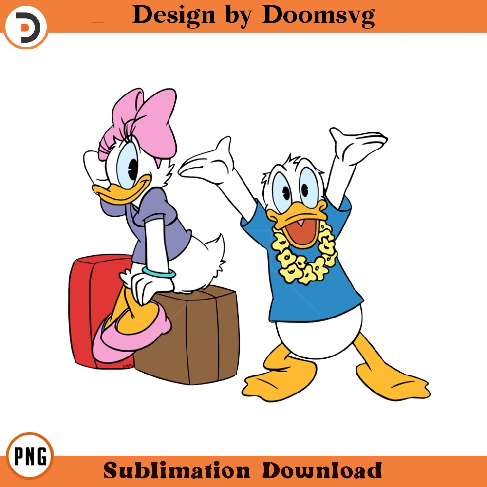 SH1653-Donald Daisy Vacation Cartoon Clipart Download, PNG Download Cartoon Clipart Download, PNG Download.jpg