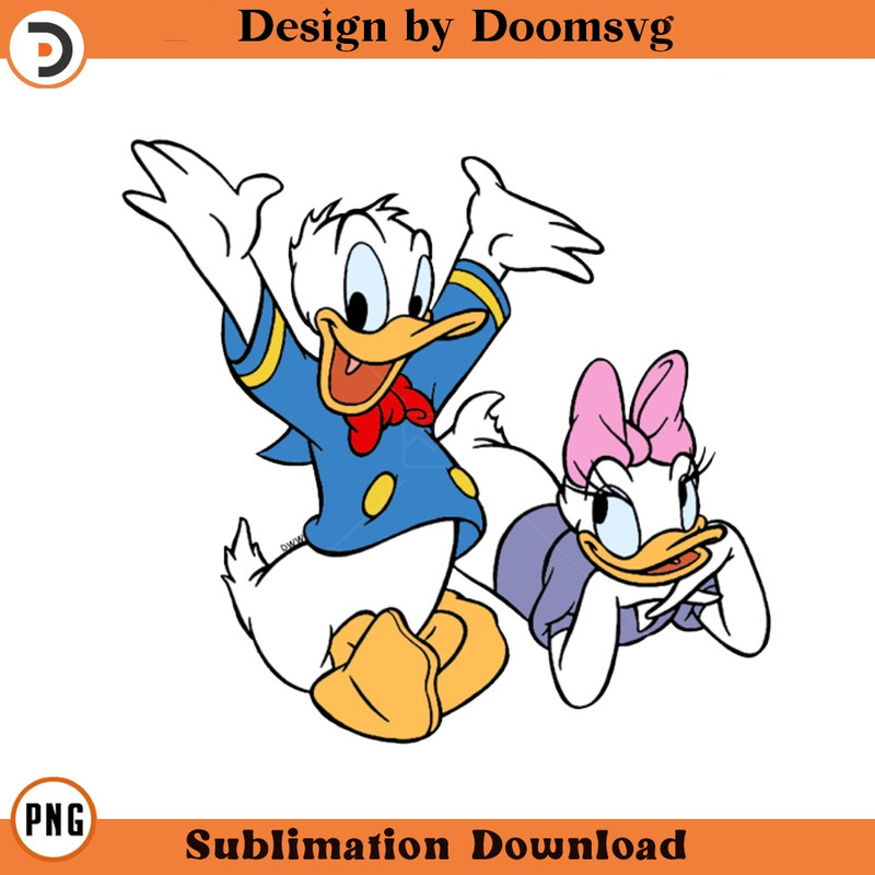 SH1664-Donald Daisy Cartoon Clipart Download, PNG Download Cartoon Clipart Download, PNG Download.jpg