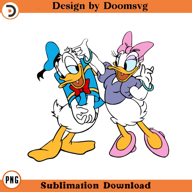 SH1665-Donald Daisy Cartoon Clipart Download, PNG Download Cartoon Clipart Download, PNG Download.jpg