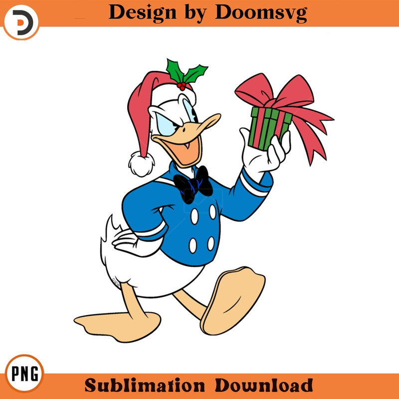 SH1685-Donald Duck Christmas Cartoon Clipart Download, PNG Download Cartoon Clipart Download, PNG Download.jpg