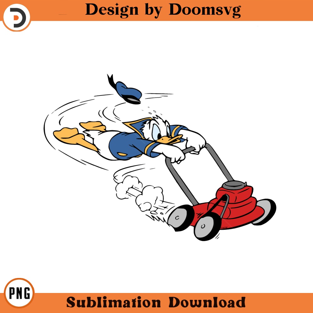 SH1707-Donald Duck Lawnmower Cartoon Clipart Download, PNG Download Cartoon Clipart Download, PNG Download.jpg