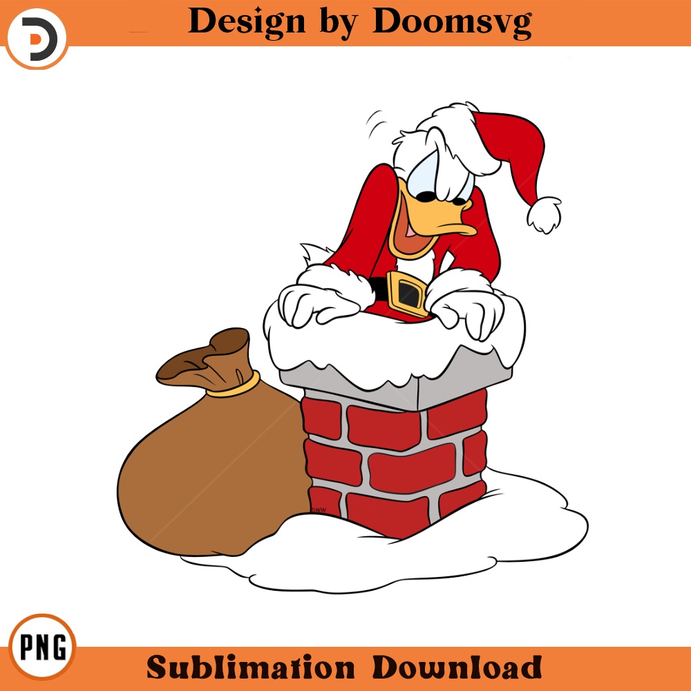 SH1723-Donald Duck Santa Cartoon Clipart Download, PNG Download Cartoon Clipart Download, PNG Download.jpg