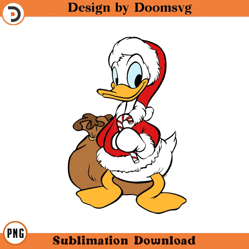 SH1724-Donald Duck Santa Cartoon Clipart Download, PNG Download Cartoon Clipart Download, PNG Download.jpg