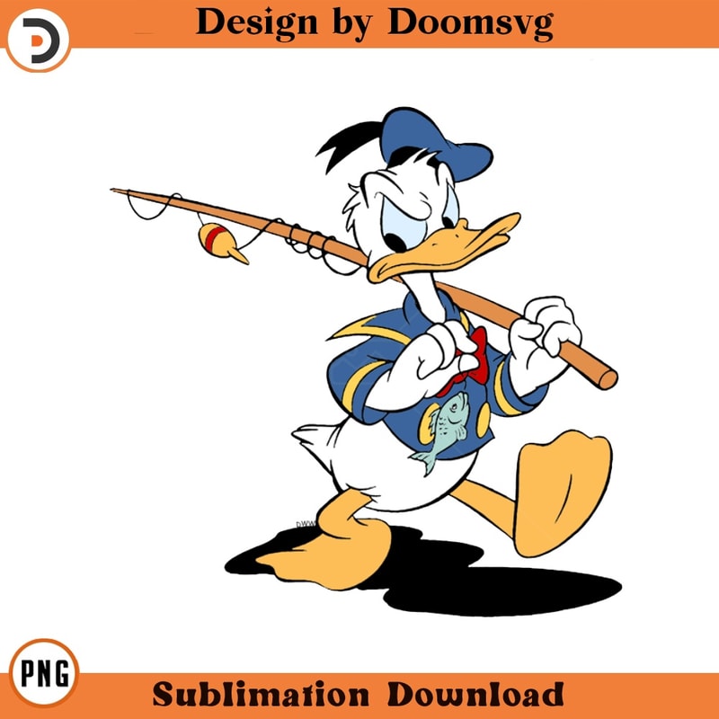 SH1798-Donald FiSHing Cartoon Clipart Download, PNG Download Cartoon Clipart Download, PNG Download.jpg