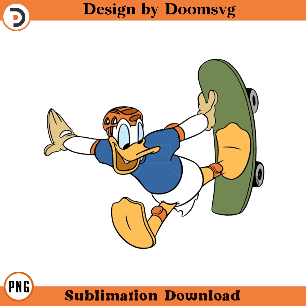 SH1834-Donald Skateboard Cartoon Clipart Download, PNG Download Cartoon Clipart Download, PNG Download.jpg