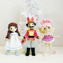 nutcracker crochet pattern, amigurumi nutcracker, crochet fairy doll pattern, amigrumi fairy crochet pattern