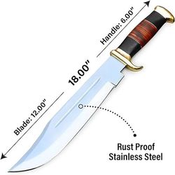 Knives that are hand-forged, produced from D2 steel, intended for hunting, bushcrafting, survival, or camping