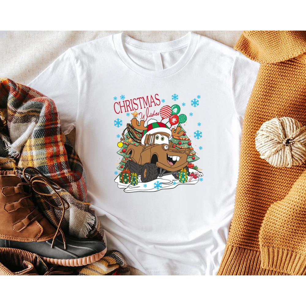 Christmas Wishes Cars Tow Mater Christmas Cars Disney Holiday Gift Unisex Tshirt Sweatshirt Hoodie 0