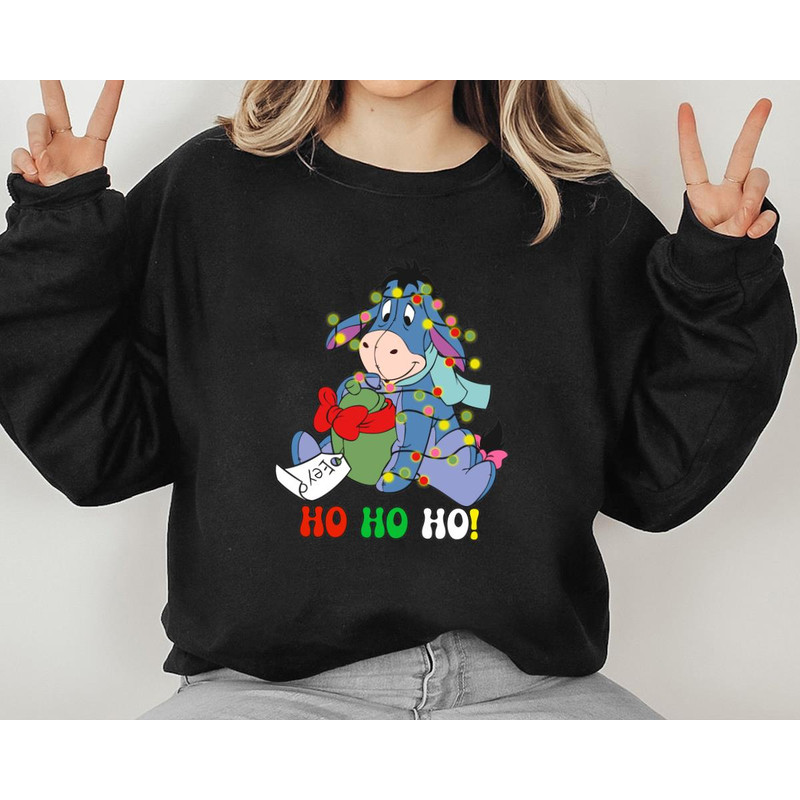 Eeyore Ho Ho Ho Cute Christmas Eeyore Merry Christmas Holiday Funny Gift Unisex Tshirt Sweatshirt H 2