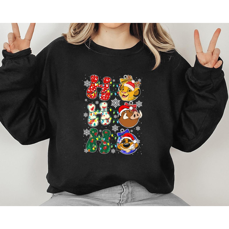 Funny Lion King Santa Simba Timon Pumbaa Ho Ho Ho Christmas Holiday Funny Gift Unisex Tshirt Sweats 1