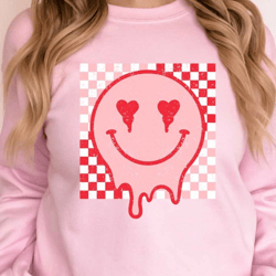 retro valentine sweatshirt , valentine smiley face shirt, smiley face heart sweatshirt, smiley face preppy sweatshirt, c