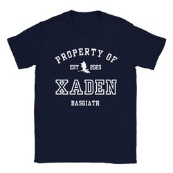 Fourth Wing Xaden Riorson Property Of Collegiate Tshirt Basgiath War College Merch Classic Unisex Crewneck T-shirt