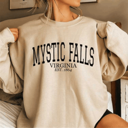 mystic falls virginia est.1864 sweatshirt, shirts for virginia, cute gift for vampire fan, salvatore shirt, stefan t shi